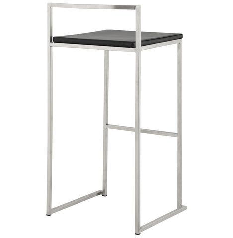 Black designer bar stool 'DISKO' stackable