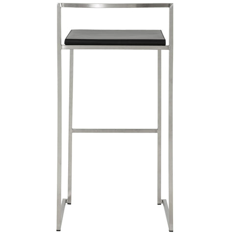 Black designer bar stool 'DISKO' stackable