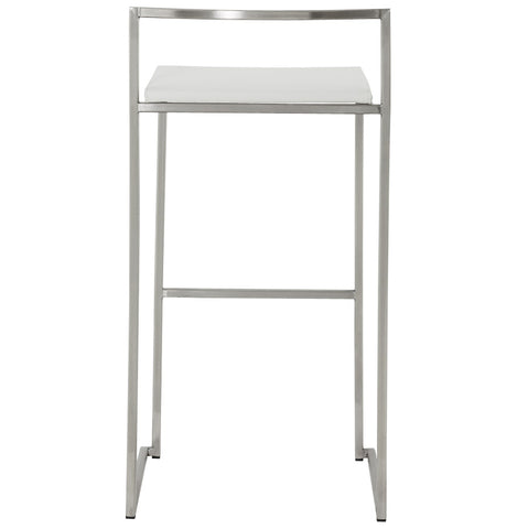 White design bar stool 'DISKO' stackable