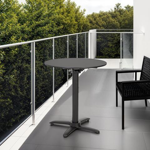 Table de terrasse pliable 'COMPAKT' round noire - Ø 68 cm