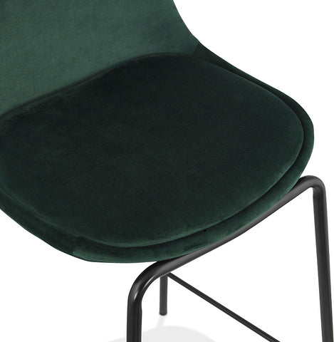 FENTON MINI' bar stool in green velvet with black metal legs