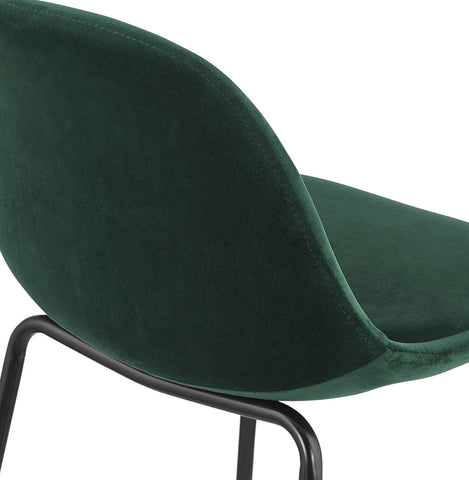 FENTON MINI' bar stool in green velvet with black metal legs