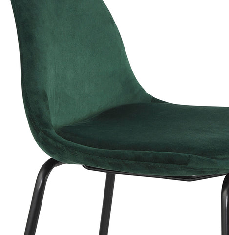 FENTON MINI' bar stool in green velvet with black metal legs