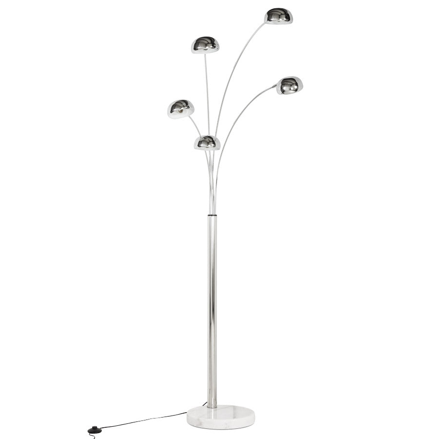 Chromed lamp 'FIVE BOWS' with 5 arms