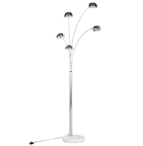 Chromed lamp 'FIVE BOWS' with 5 arms