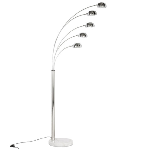 Chromed lamp 'FIVE BOWS' with 5 arms