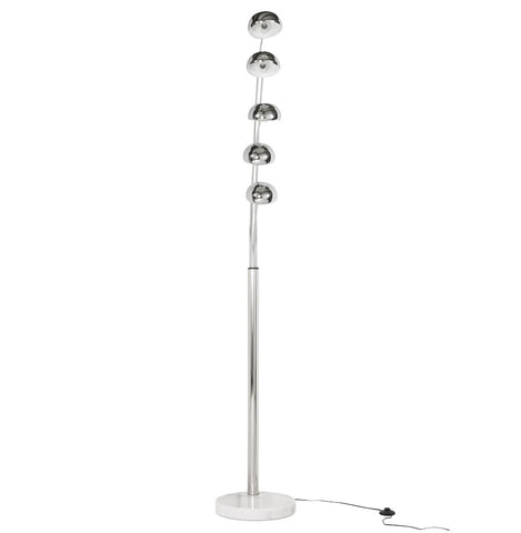 Chromed lamp 'FIVE BOWS' with 5 arms