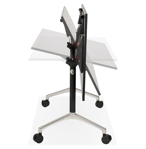 Foldable desk 'FLEXO' black on wheels - 140x70 cm