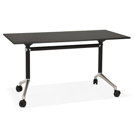 Foldable desk 'FLEXO' black on wheels - 140x70 cm