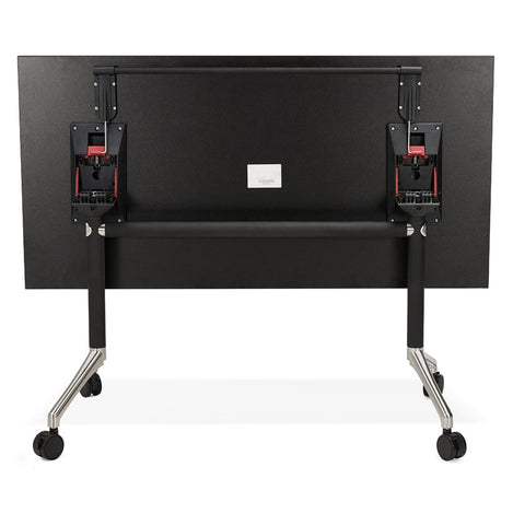 Foldable desk 'FLEXO' black on wheels - 140x70 cm