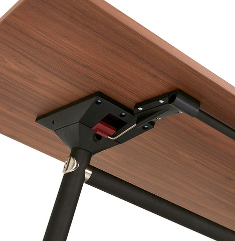 Folding desk 'FLEXO' on wheels in walnut wood finish - 140 x 70 cm