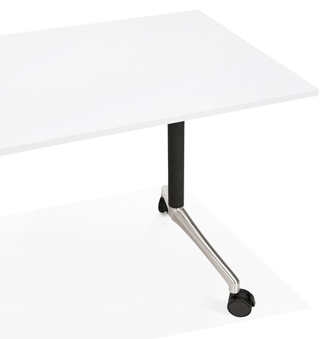 Folding desk 'FLEXO' white on wheels - 140x70 cm