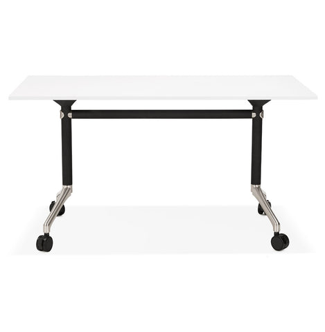 Folding desk 'FLEXO' white on wheels - 140x70 cm