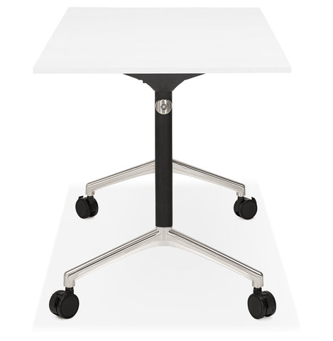 Folding desk 'FLEXO' white on wheels - 140x70 cm