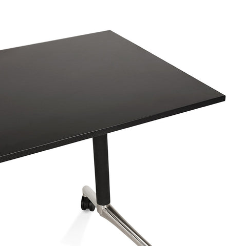 Black folding desk 'FLEXO' on wheels - 160x80 cm