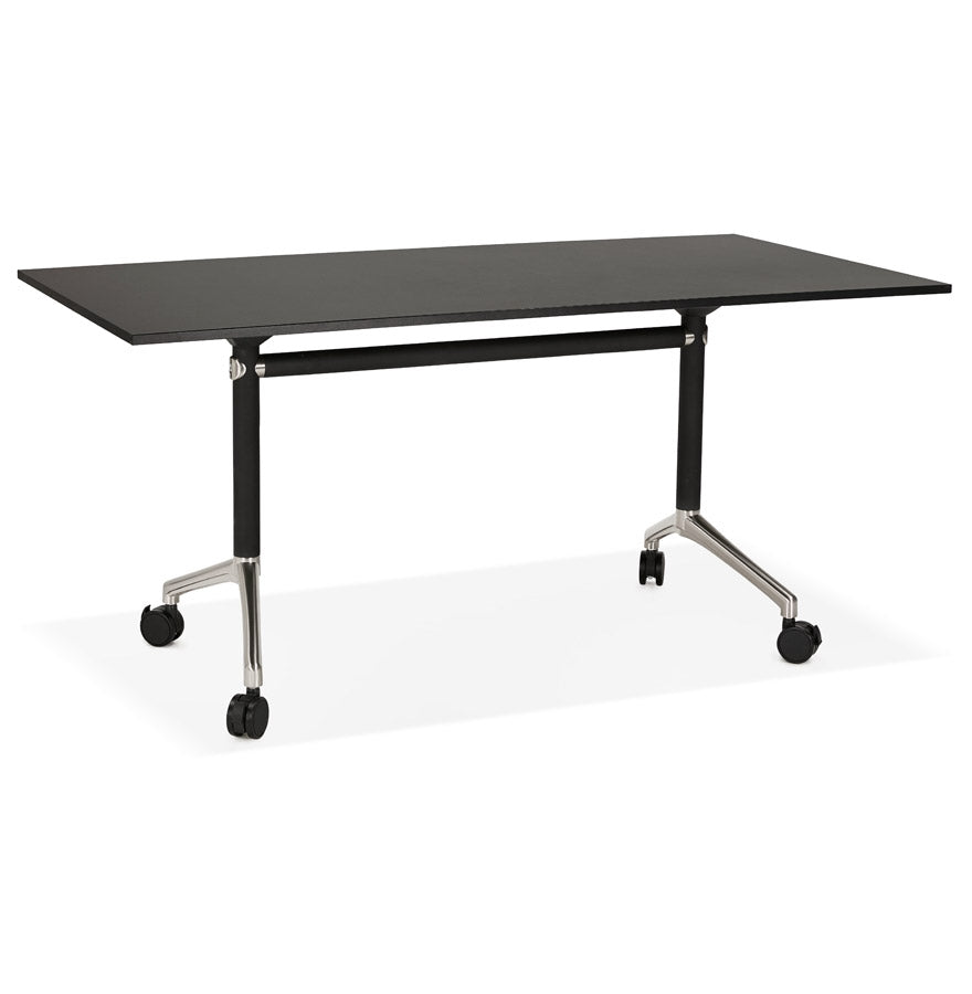 Black folding desk 'FLEXO' on wheels - 160x80 cm