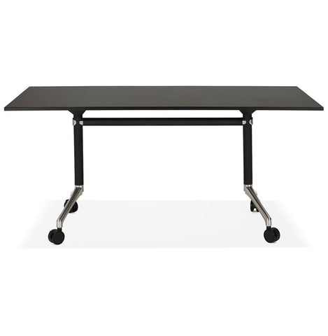 Black folding desk 'FLEXO' on wheels - 160x80 cm