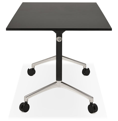 Black folding desk 'FLEXO' on wheels - 160x80 cm