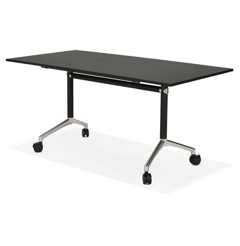 Black folding desk 'FLEXO' on wheels - 160x80 cm