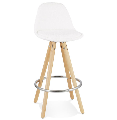 Scandinavische halfhoge kruk 'FLORENCE MINI' in witte badstof