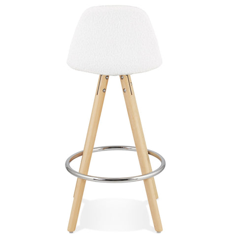 Scandinavische halfhoge kruk 'FLORENCE MINI' in witte badstof