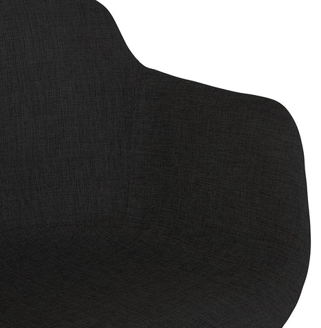 Bar stool 'FORTI' in black fabric with armrests