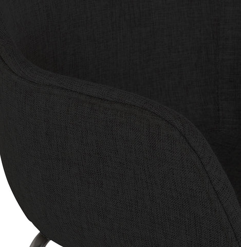 Bar stool 'FORTI' in black fabric with armrests