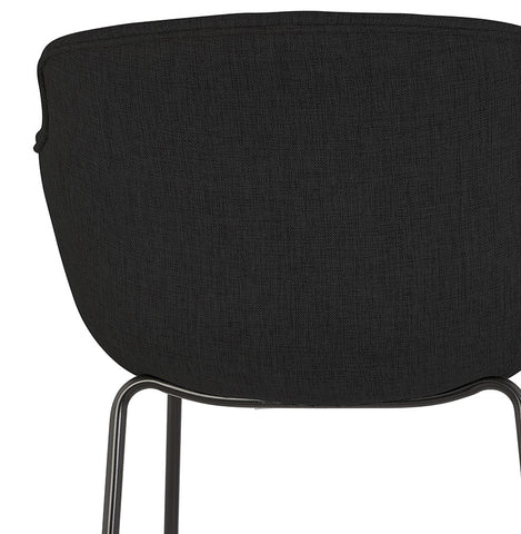 Bar stool 'FORTI' in black fabric with armrests