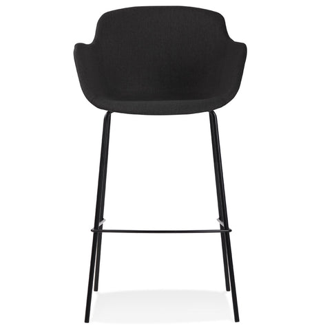 Bar stool 'FORTI' in black fabric with armrests