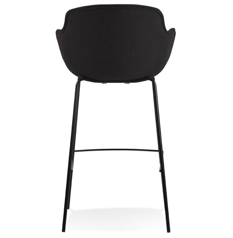 Bar stool 'FORTI' in black fabric with armrests