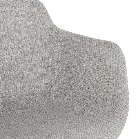 Bar stool 'FORTI' in light gray fabric with armrests