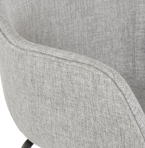 Bar stool 'FORTI' in light gray fabric with armrests