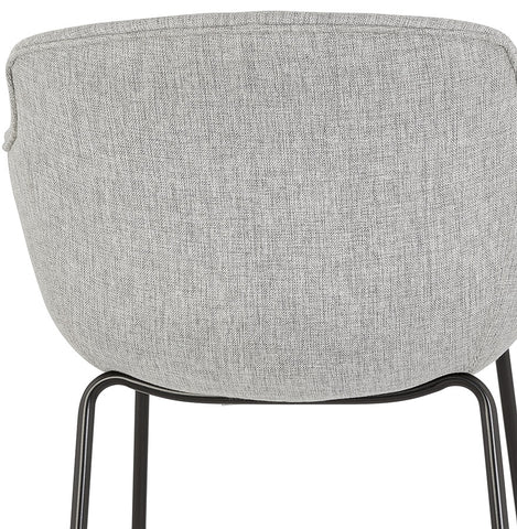 Bar stool 'FORTI' in light gray fabric with armrests