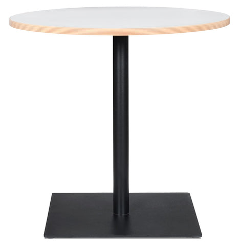 Witte ronde tafel 'FUSION ROUND' met zwart frame - Ø 80 cm