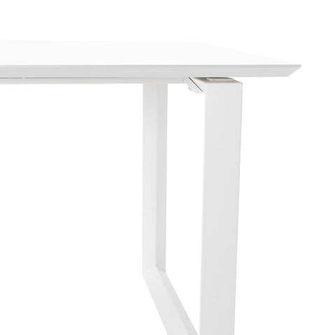 Large straight executive desk 'GIMINI' of wood and white metal - 180x90 cm