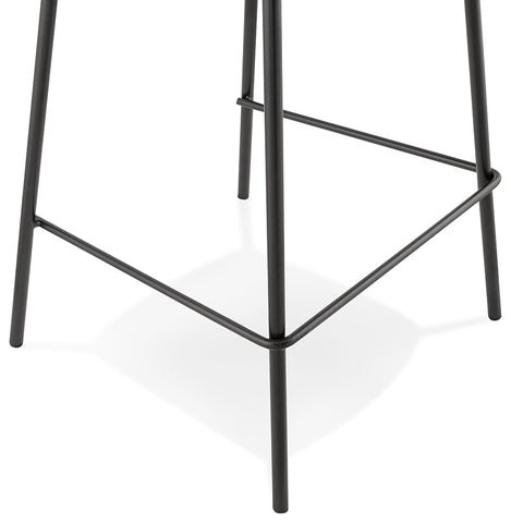 Bar stool 'GIRON' of brown microfiber with black metal legs