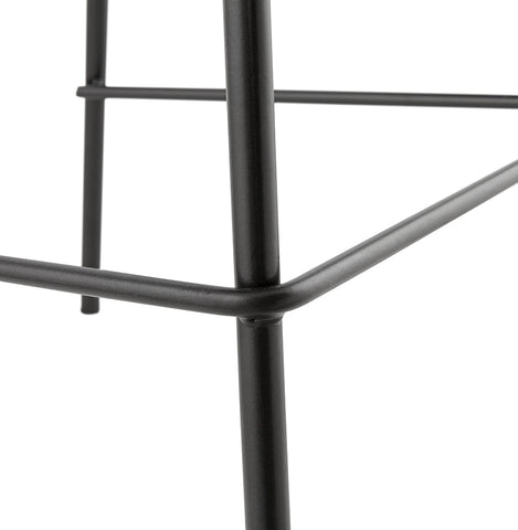 Bar stool 'GIRON' of brown microfiber with black metal legs