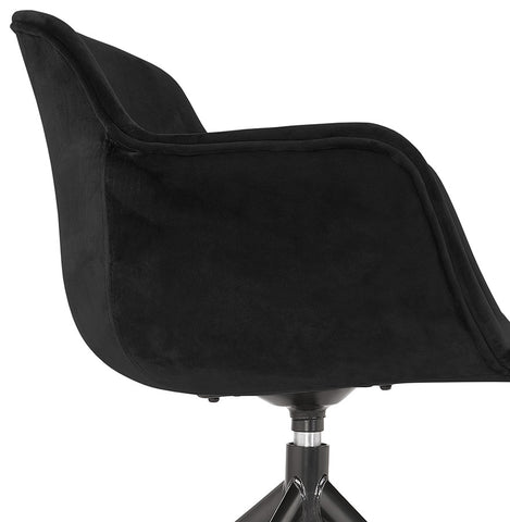 Design chair with armrests 'GRAPIN' in black velvet