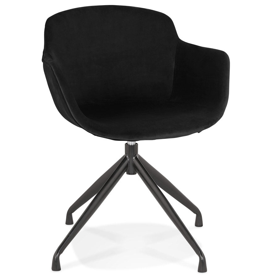 Design chair with armrests 'GRAPIN' in black velvet