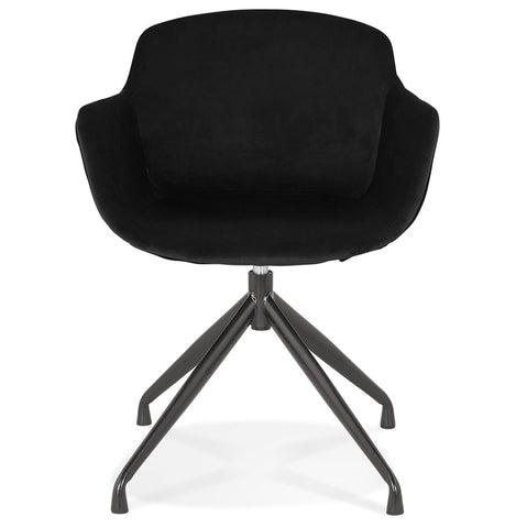 Design chair with armrests 'GRAPIN' in black velvet