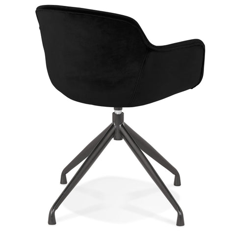 Design chair with armrests 'GRAPIN' in black velvet