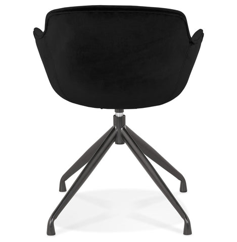 Design chair with armrests 'GRAPIN' in black velvet