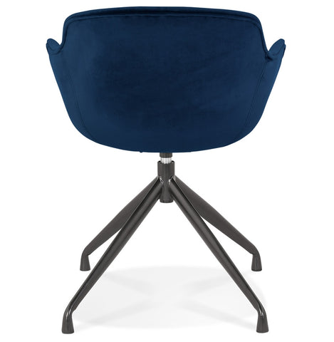 Design chair with armrests 'GRAPIN' in blue velvet