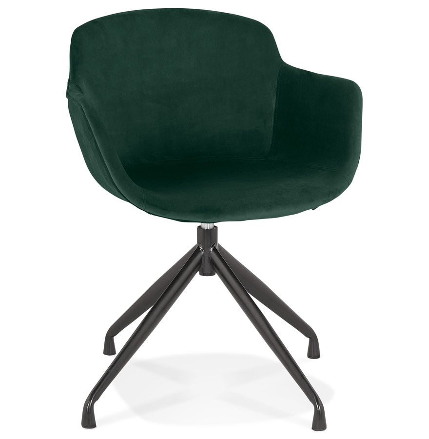 Design fauteuil 'GRAPIN' in groen fluweel