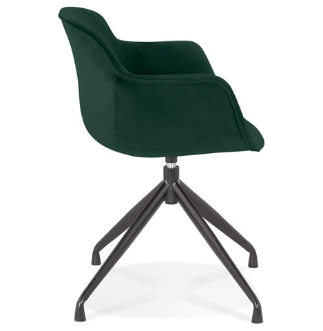 Design fauteuil 'GRAPIN' in groen fluweel