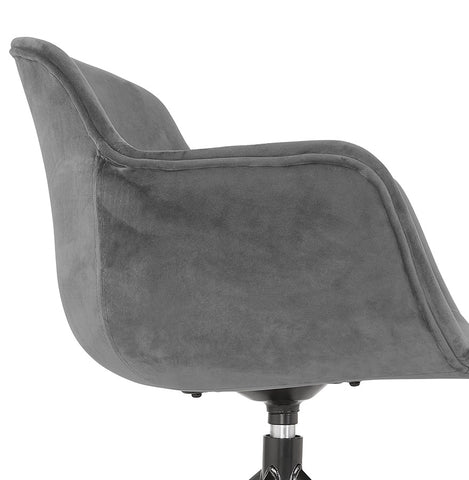 Design armchair 'GRAPIN' in grey velvet