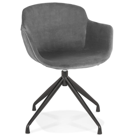 Design armchair 'GRAPIN' in grey velvet