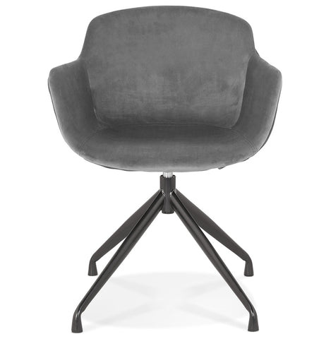 Design armchair 'GRAPIN' in grey velvet