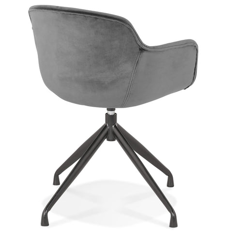 Design armchair 'GRAPIN' in grey velvet