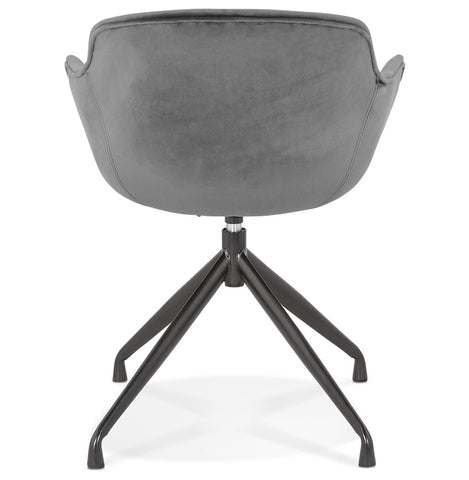 Design armchair 'GRAPIN' in grey velvet